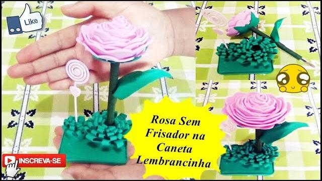 Flor em E.V.A Sem Frisador – Lembrancinha (Caneta)