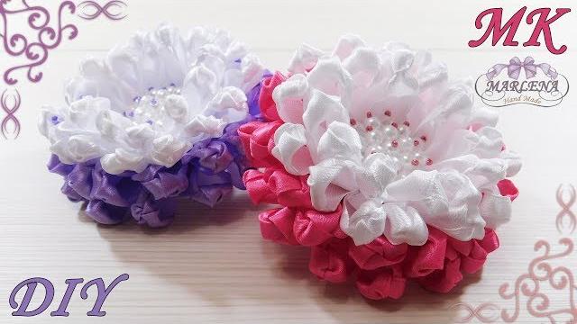 FLORES DE KANZASHI feito de fita estreita
