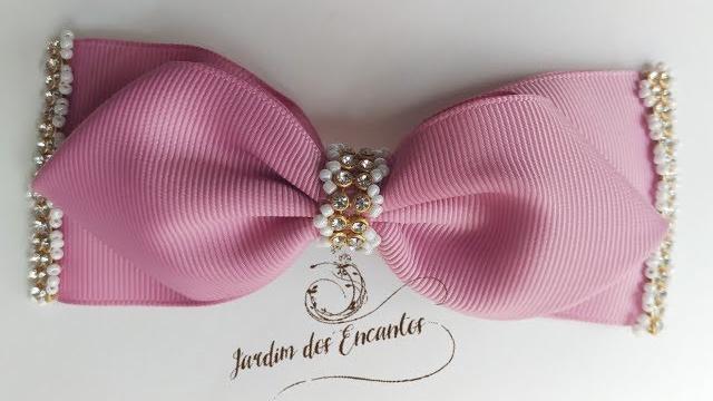 Pap Laço com Manta de Strass Bordada