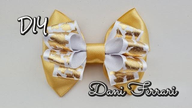 Laço de fita de cetim – Tutorial passo a passo – Ribbon bow hair – Dani Ferrari