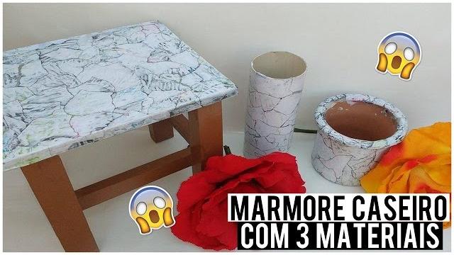 Como fazer efeito mármore Caseiro com 3 Materiais