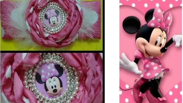 FAIXA DE BEBÊ DA MINNIE MOUSE – FAÇA CHATON DA MINNIE, FAIXA E A FLOR, TUDO FÁCIL E LINDO
