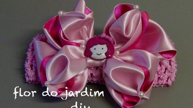 Laço Bombom de fita de cetim -Ribbon Hair Bow Tutorial