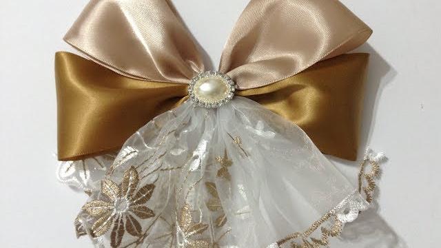 Lazo sencillo de satin y organza