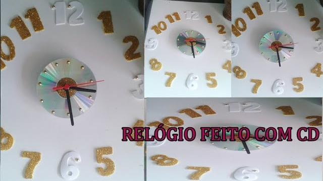 RELÓGIO FEITO COM CD