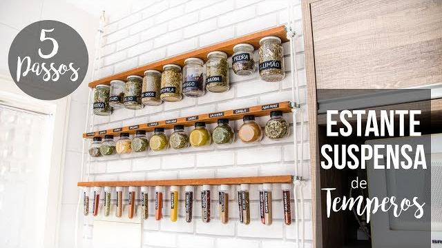 Estante de temperos suspensa com cordas – DIY em 5 passos simples