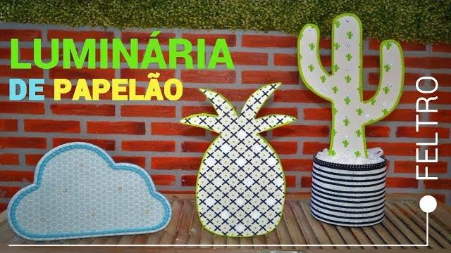 3 ideias de Luminárias Com Papelão – Luminária Abacaxi