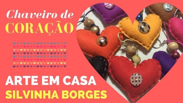 Como Fazer Chaveiro de Coração de Feltro