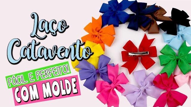 Como Fazer Laço Catavento Perfeito – COM MOLDE Super Fácil