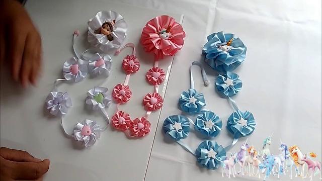 FLOR UNICÓRNIO PARA CABELO LONGO COM TRANÇA