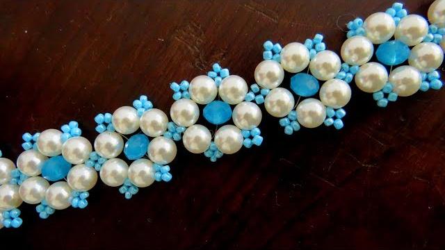 Tutorial – Pulseira Com Cristais e Pérolas – Diy
