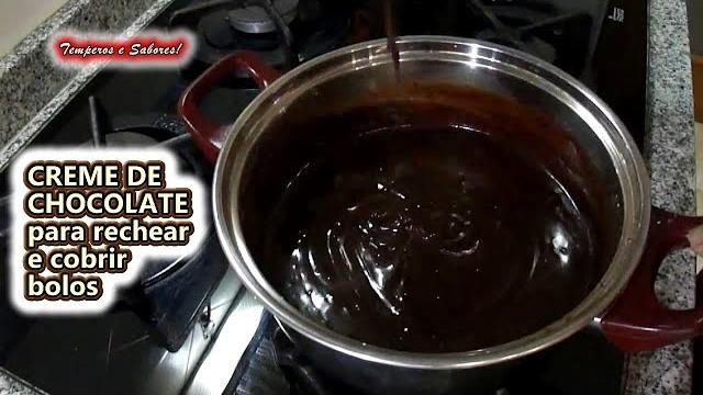 CREME DE CHOCOLATE para rechear e cobrir bolos