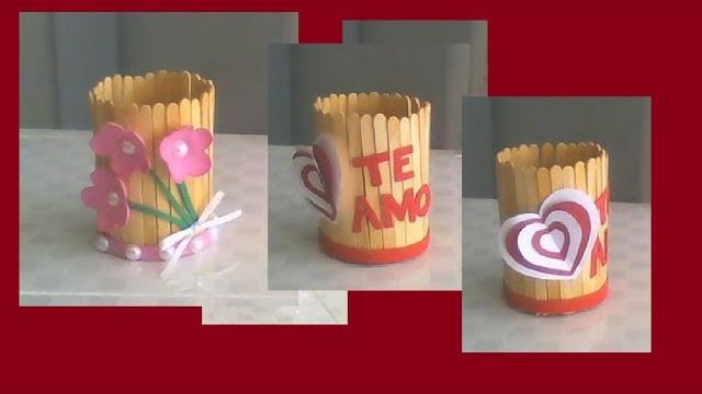Lembrancinha com palito de picolé e lata fácil