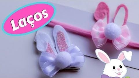 LAÇO E FAIXA DE BEBÊ DE COELHO DA PÁSCOA