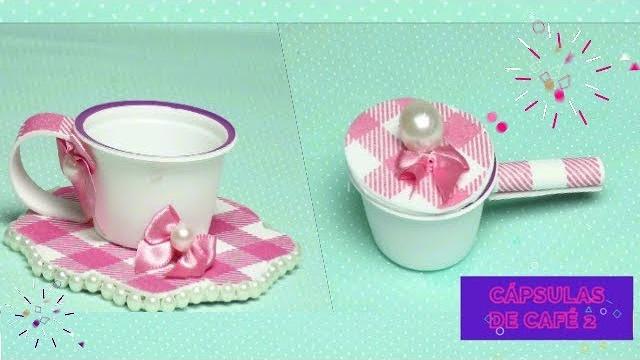 XÍCARA E PANELINHA DE CÁPSULA DE CAFÉ – COZINHA DE BRINQUEDO DIY