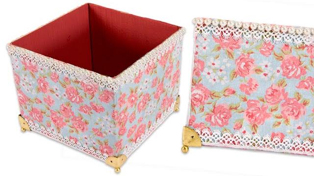 Como Fazer Lixeira de Papelão – Reciclagem com Tecido Do Lixo ao Luxo