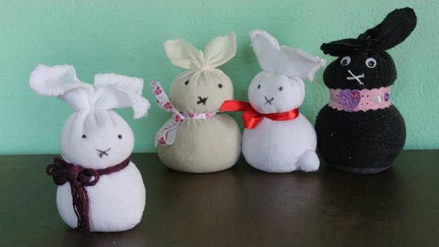 Coelho de Meia sem Costura para fazer brincando – Decoração de Pascoa