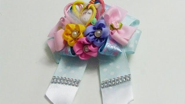 Hermoso Moño Unicornio – lazos y Flores faciles
