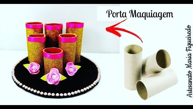 DIY – Porta Maquiagem com rolo de papel higiênico