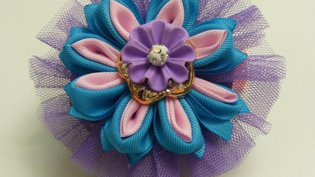 Hermosa Flor Doble petalo para Coletas, diademas, ganchos o Balacas