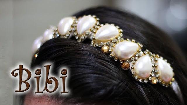 Artesanato passo a passo: Tiara de pérolas e strass