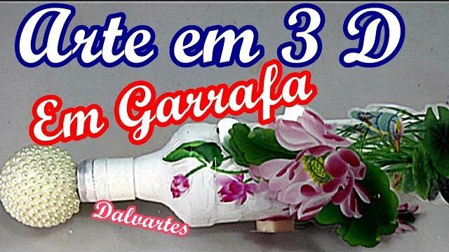 ARTE EM 3D ADESIVADA – GARRAFA DECORADA