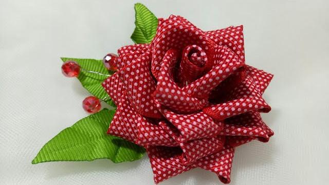 Tutorial Kanzashi Rose