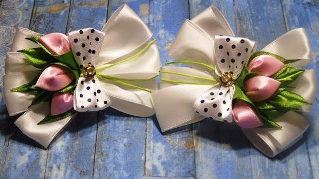 Laço de fita de cetim e gorgurão para customização de arranjos florais