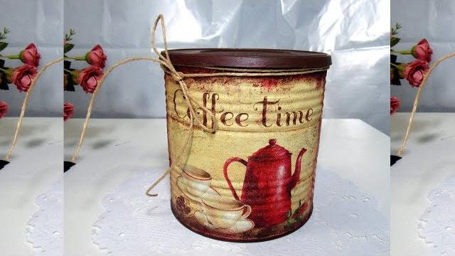 Decoupage em Lata para Café