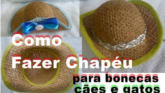 Como fazer chapéu de juta para bonecos e bonecas