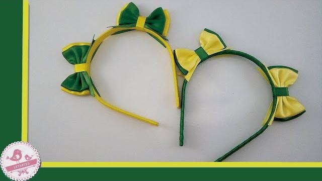 TIARA COM LACINHO EM PÉ – ESPECIAL COPA DO MUNDO