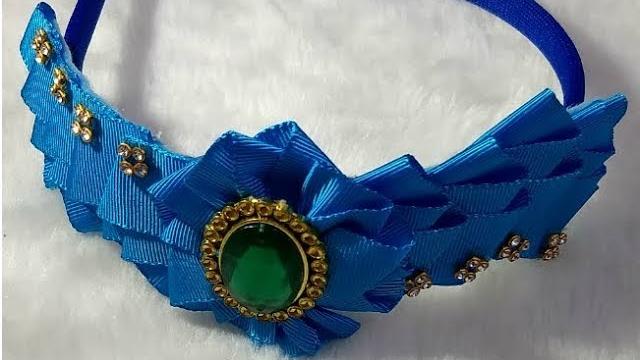 Como fazer tiara com flor de fita passo a passo