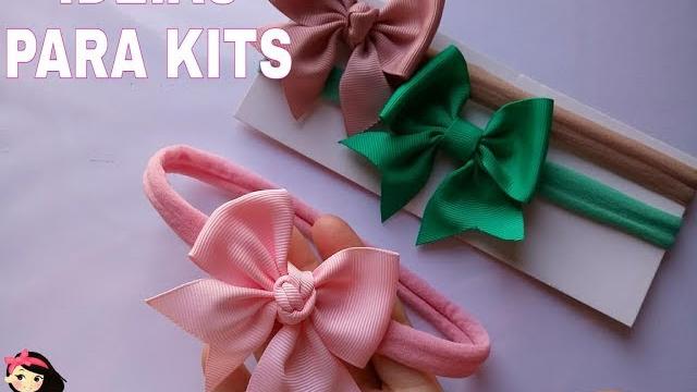 Laços para kits – aproveitando restos de fitas
