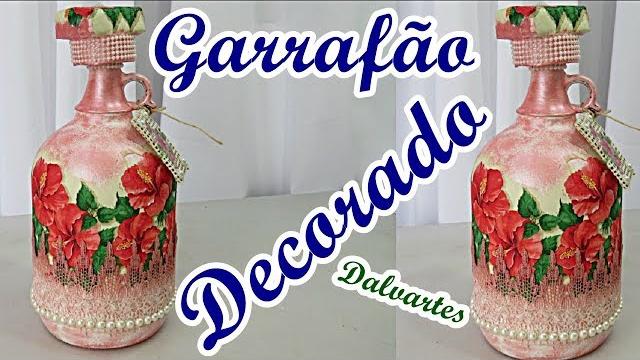 GARRAFÃO DECORADO COM GUARDANAPO