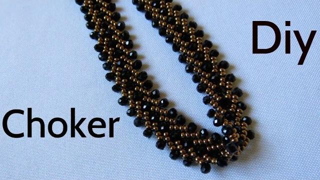 Choker de miçangas e pérolas – Diy