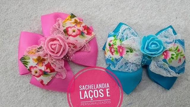 Laço Floral com Renda