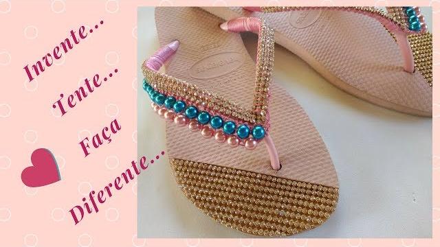 Como Decorar Lindamente o Solado de seu Chinelo com Manta de Strass – Maguida Silva