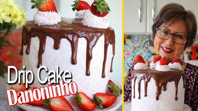 BOLO DRIP DE DANONINHO – DRIP CAKE PASSO A PASSO FÁCIL E LINDO