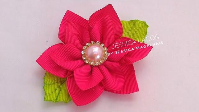 DIY Flor Fácil de Gorgurão