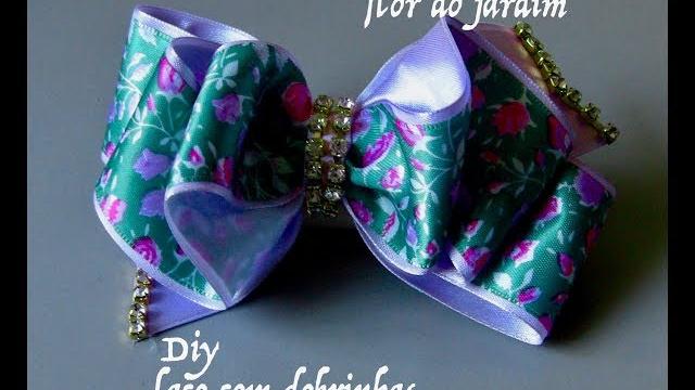 Diy- Laço luxo com dobrinhas – satin ribbon bow