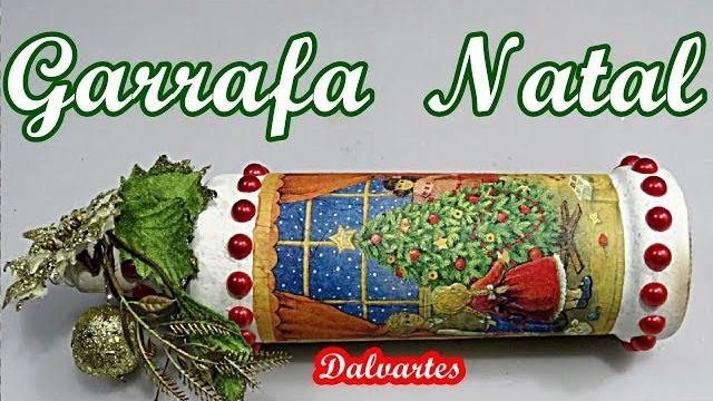 Garrafa com decoração de Natal