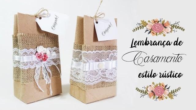 Lembrancinha – Casamento estilo rústico com caixa de leite