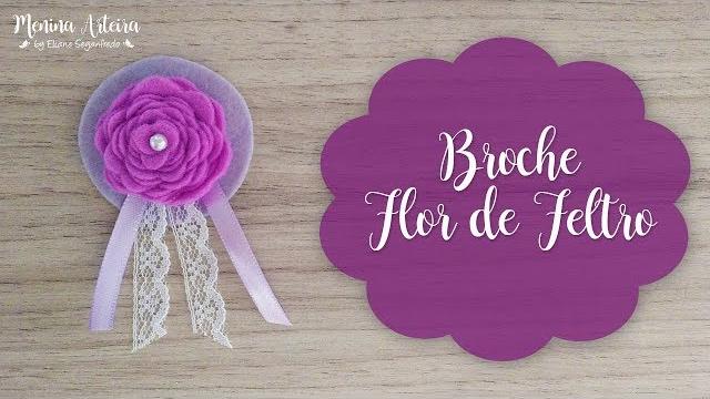 Broche Flor de Feltro – Acessório para Necessaires, Bolsas e Roupas de Bonecas