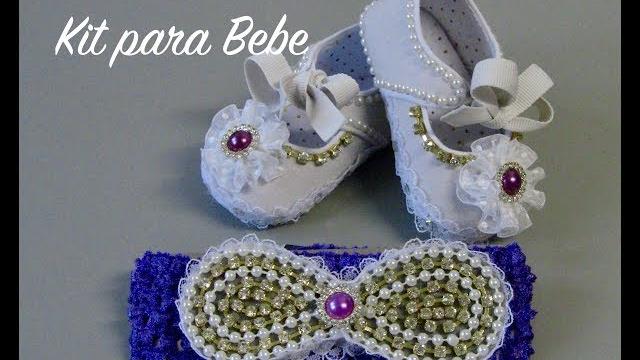 kit Bebê – Sapatinho Personalizado e Faixa Para Bebê