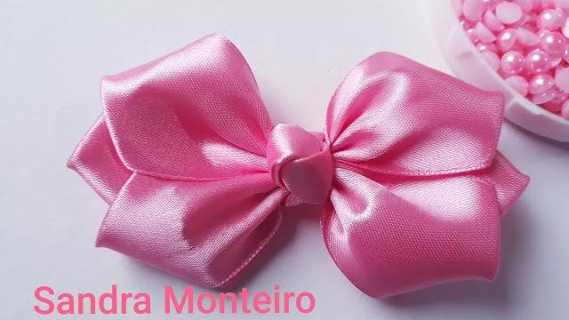 Laço Botão de Rosa – Laço de fita de Cetim n 9
