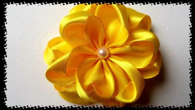 Flor Fácil de Fita de Cetim