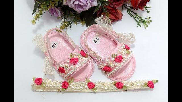 Aprenda Fazer Sapato de Bebê Bordado com Pérola