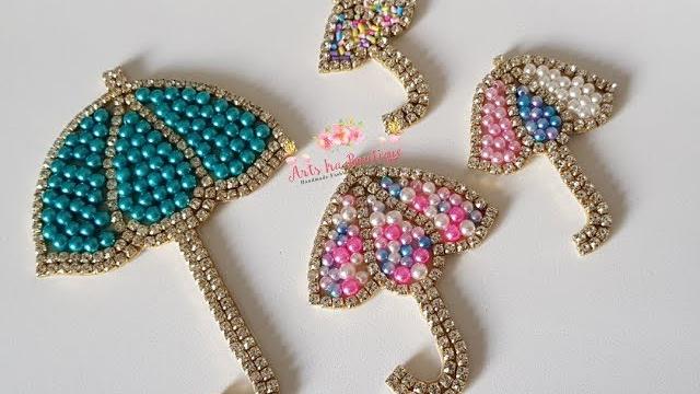Guarda chuva do amor – Aplique strass com perolas