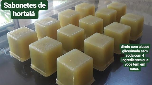 Faça Sabonetes de Hortelã Usando Base Glicerinada Sem Soda – 4 Ingredientes