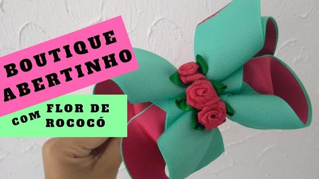 Laço Boutique Abertinho com Flor de Rococó